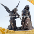 Catholic Religious angel playing violin and Virgin Mary hold a baby Statue BFSN-C046